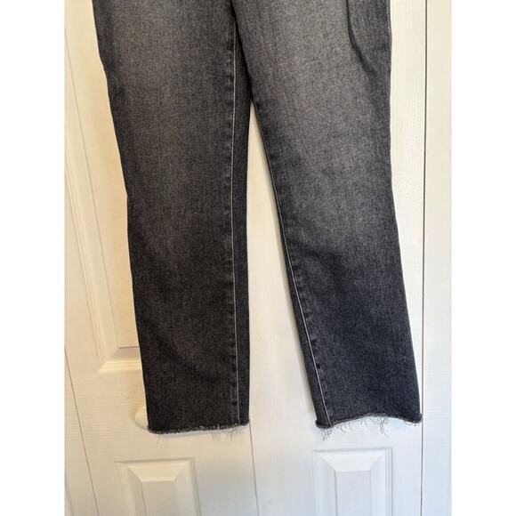 Paige Cindy High Rise Straight Ankle Jeans Raw Hems Gray 27 Distressed - Picture 3 of 10
